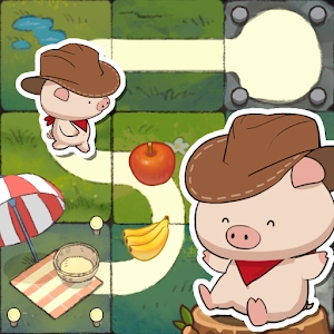 Piglets Slidey Picnic [No Ads] - Attractive slide puzzle game with a funny pig