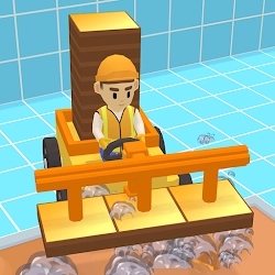 Tile Stamper [Free Shoping] - The role of a construction tycoon in a casual arcade game with a cartoon design