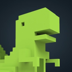 Dino 3D amptrade [Mod Money] - Pixel 3D arcade game with an iconic dinosaur