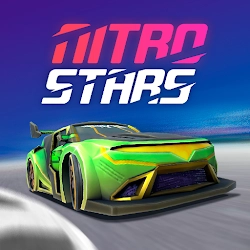 Nitro Stars Racing - 具有卡通图形和卡片调平系统的赛车街机游戏