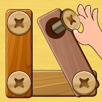 Wood Nuts & Bolts Puzzle [Money mod] - 一个有趣的益智游戏，具有不同的难度级别