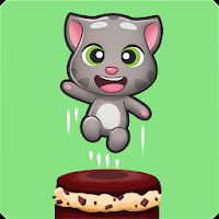 Talking Tom Cake Jump [Mod: Money] [Mod Money] - Building a tower-cake with Tom and Angela