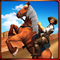 Texas Wild Horse Race 3D [Много денег] - Гонки на лошадях в сеттинге Дикого запада