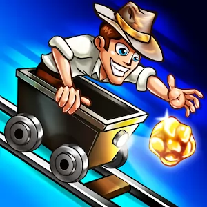 Rail Rush [Mod Money] - Bright and colorful runner. Traveling in caves