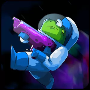 Space Frog Intern - A dizzying 2D arcade action game with space surroundings