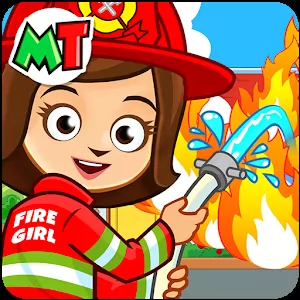 My Town Fire station Rescue Free [unlocked] - Arcade simulator for kids with the role of a firefighter or a nurse