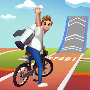 Bike Hop: 3D Гонки, покори бездорожье! [Много алмазов/без рекламы] - Динамичная и забавная аркада с велосипедистом