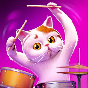 Cat Drummer Legend Toy - Colorful timekiller with a funny cat