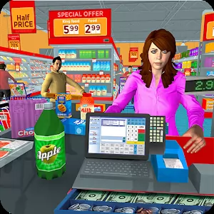 Supermarket Grocery Shopping Mall Family Game - Unusual arcade supermarket simulator
