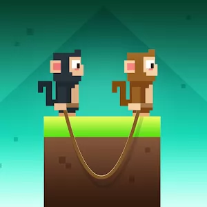 Monkey Ropes [Unlocked] - Связанные веревкой мартышки прыгают домой