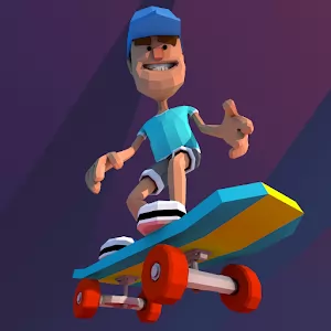 Skate Fever [Много денег] [Mod Money] - Infinite runner in low-poly style
