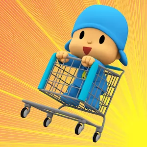 Pocoyo Run and Fun - Child Game. Running on the cart from the monster