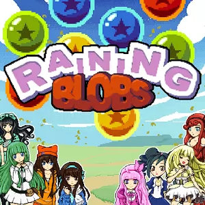 Raining Blobs - Arcade in the style of tetris in anime