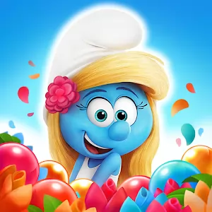 Smurfs Bubble Story [Mod Money] - Arcade in the style of Bubble Shooter with smurfs