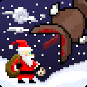 Super Mega Worm Vs Santa Saga - Пиксельная аркада с новогодним сюжетов