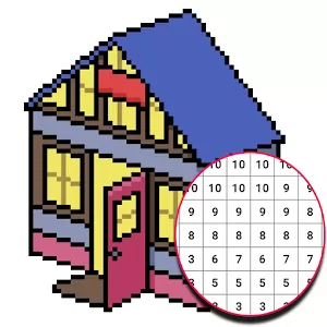 Pixelhouse-Design color by number [Unlocked/много денег] - Красочная игра-раскраска по номерам с изображениями в стиле пиксель-арт