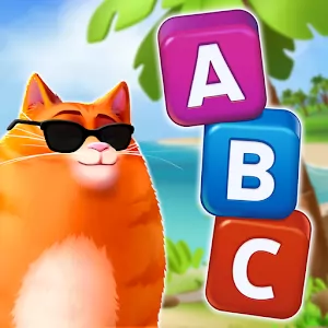 рKitty Scramble Word Stacks [Mod Money] - Colorful word puzzle with adorable cat